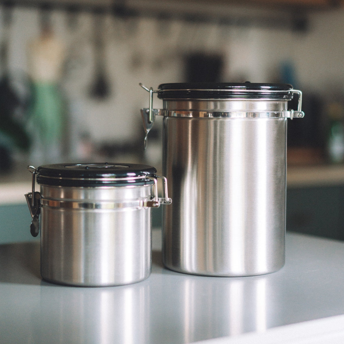 Coffee Bean Canister — Airtight Stainless Steel