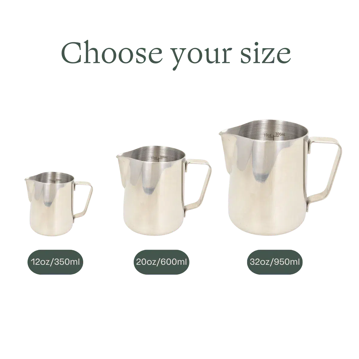 hino Coffee Gear Pro Milk Pitcher | Etched Measurements