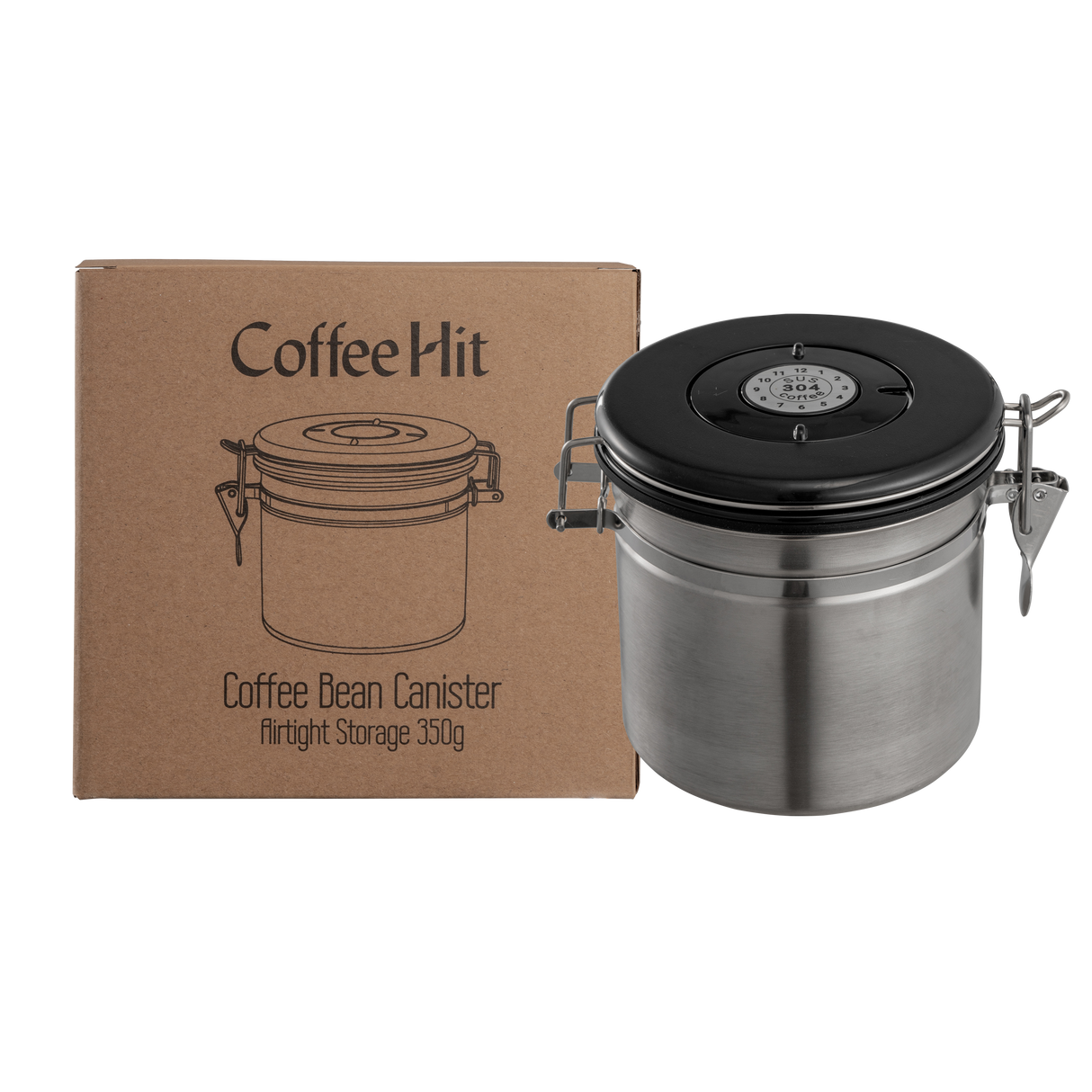 Coffee Bean Canister — Airtight Stainless Steel