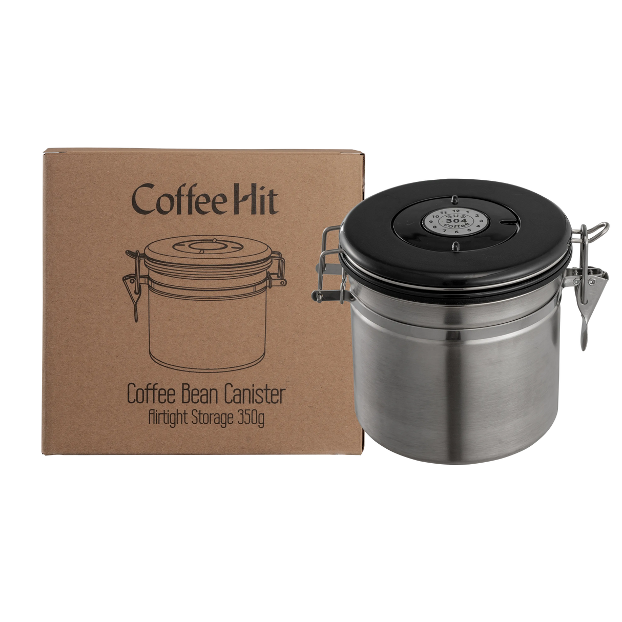 Coffee Bean Canister — Airtight Stainless Steel