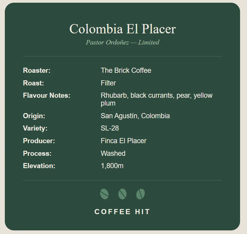 Colombia El Placer — The Brick Coffee