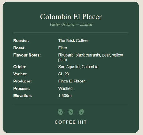 Colombia El Placer — The Brick Coffee