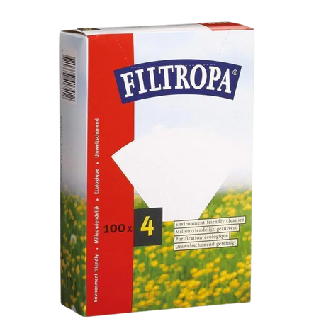 Filtropa White Coffee Filter Papers – Size 4 (Pack of 100)