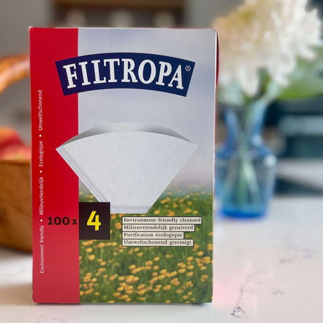 Filtropa White Coffee Filter Papers – Size 4 (Pack of 100)