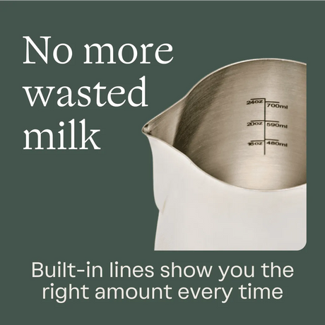 Rhino Coffee Gear Pro Milk Pitcher | Etched Measurements