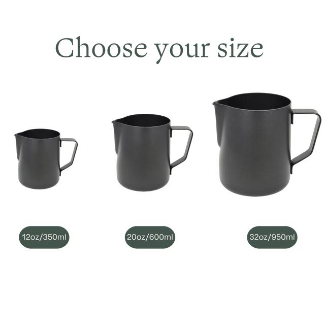 Rhino Stealth Black Non-Stick Milk Pitcher